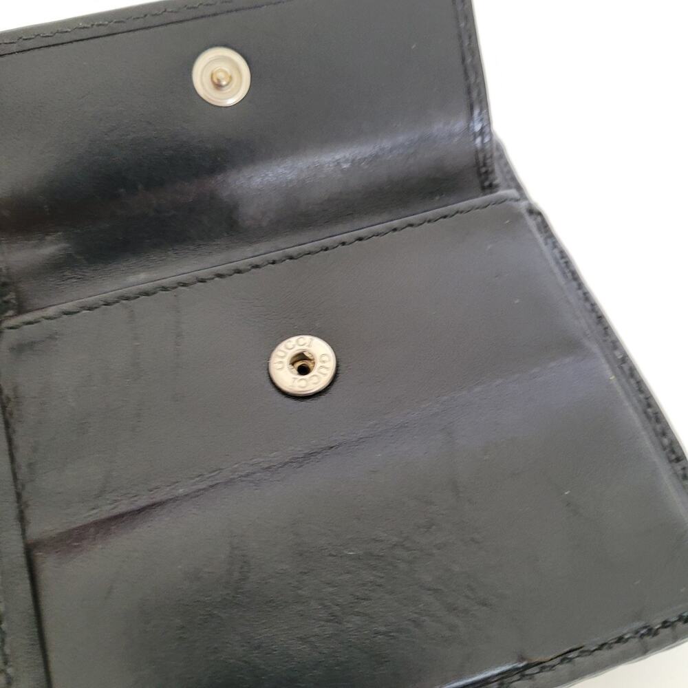 GUCCI Logo Men's Leather Card Bill Wallet Bifold Black Designer Medium Classic - Picture 8 of 12